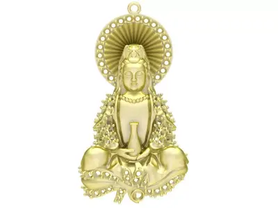 Luxury Seated Guanyin Pendant Jewelry Design 3478 3D print model