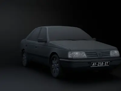 Peugeot 405 Lowpoly 3D Model Low-poly 3D model