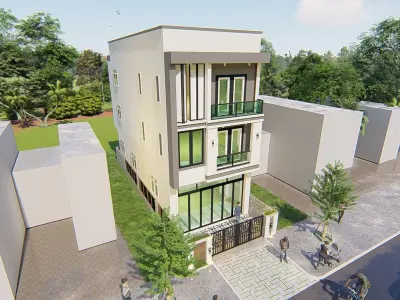 Modern house design 3D model