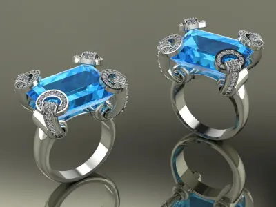 Elegant Ring Gold 3D print model