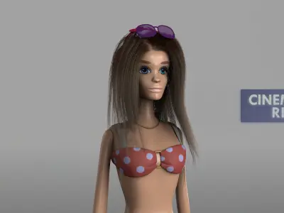 Barbie Doll Low-poly 3D model