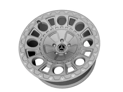 wheel   5 lug machined brushed 3D model