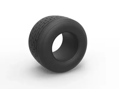 Dirt Sprint racing tire 17 Scale 1 to 25 3D print model