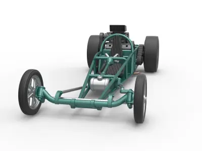 Rear engine old school dragster Scale 1 to 25 3D print model