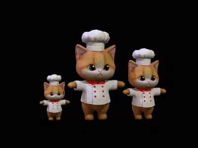 Cat4Pack2 Low-poly 3D model