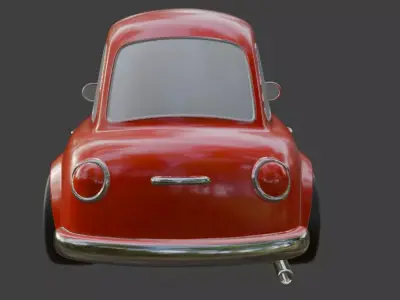 Red Cartoon Car Model 3D print model