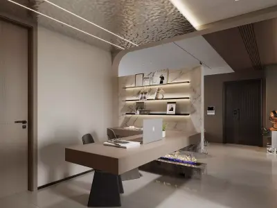 Modern living room dining room interior scenes 360 3D model