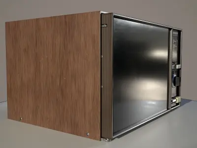 Vintage microwave Game ready  Low-poly 3D model