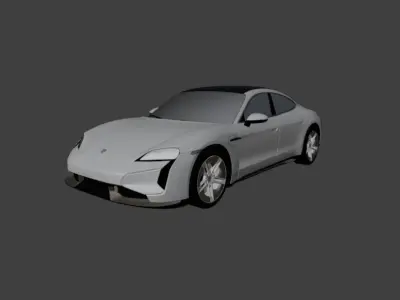 Porsche Taycan Turbo S 2024 Low-poly 3D model