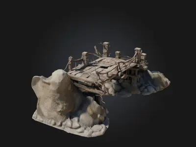  Rustic Passageway  Stylized Environmental Prop 3D model