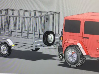 Semi Trailer for privte car 3D model