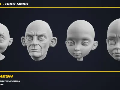 20 Head - High Mesh - Vol 02 3D model