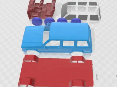 Jeep Cherokee XJ 2000 - Separate Parts STL Model 3D print model