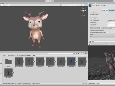 High-Quality 3D Cute Deer - Animated for Games Low-poly 3D model
