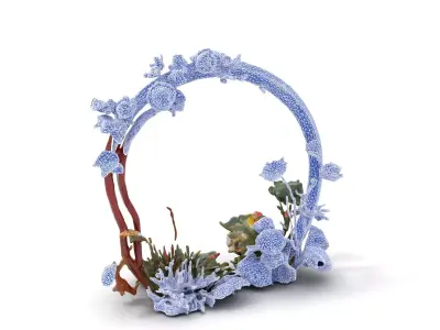 Elegant Floral Wreath model pack Low-poly 3D model