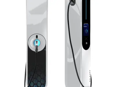 EV charger station Low-poly 3D model