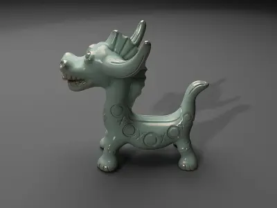 Sculpture-02 chinese dragon figurine 3D print model