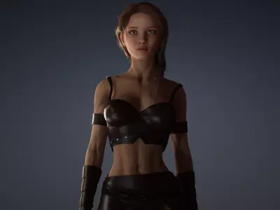 Dual Souls Aurelia  1 of 10 Female Gladiator Realistic  Rigged Low-poly 3D model