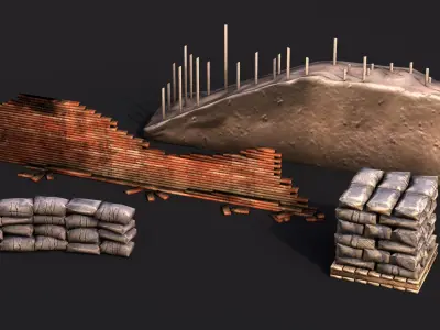 Dusty 3D Asset Pack Low-poly 3D model