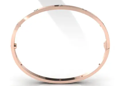 Love Small C Bracelet Diamonds or Screws 18 cm 3D print model