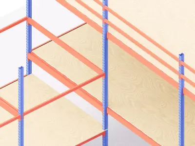 Warehouse Racking scaled 3D model