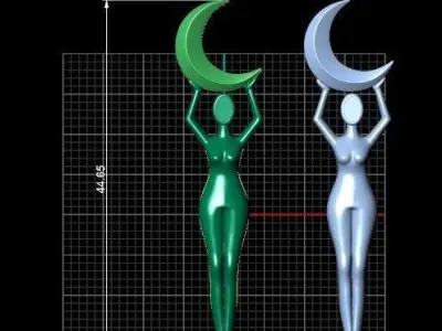 Crescent Moon Earrings 3D print model