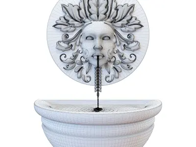 Green Woman Stone Water Feature - Fountain 3D model