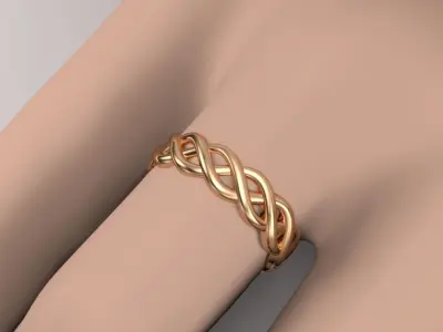 BRAIDED RING 21 SIZES pack  3D print model