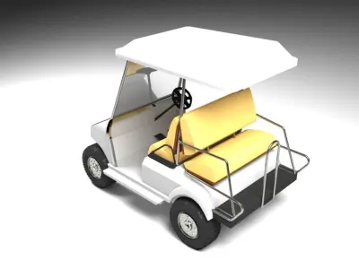 golf car Low-poly 3D model
