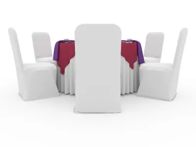 Banquet Table and Chair 26 3D model