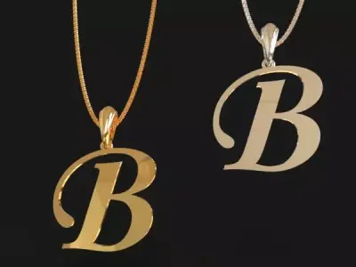 Letter B NECKLACE 3D print model