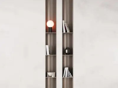 416 bookcase and rack 09 halfround semicircle modular shelfs 02 3D model