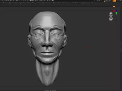 human head modern sculpture 3d print model 119 3D print model