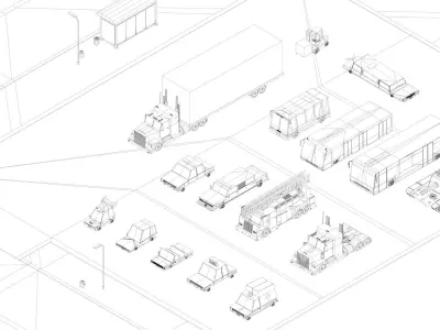 Ultimate Low Poly City Cars Pack Low-poly 3D model