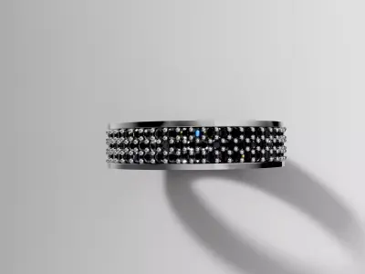 Minimalist Luxury Gem set Ring 3D print model