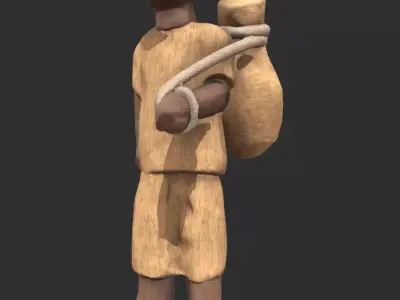 African Palm Wine Tapper Free low-poly 3D model