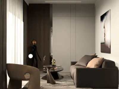 Luxurious Bedroom And Dressing Room By Dvel 3D model