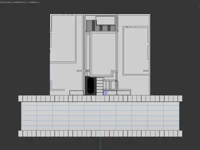  exterior high tech house model with car model tesla X 3D model