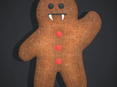 Evil Ginger Bread Man  Low-poly 3D model