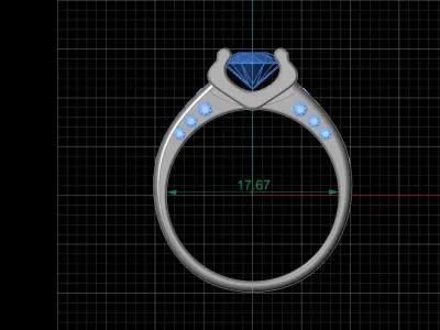 STL 3DM Print Ready Women Diamond Ring Lightweight Printable  3D print model 123