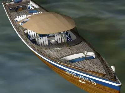 Long Tail Canoe 3D model