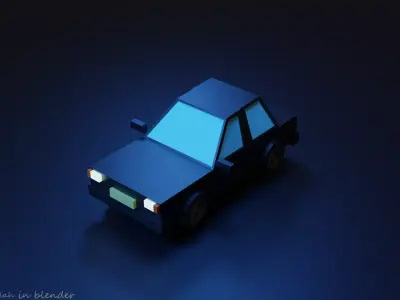 low poly car model Low-poly 3D model 3