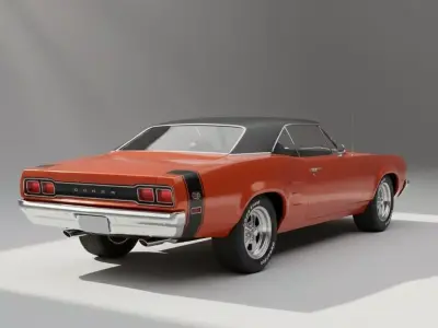 Classic American 1960s Muscle Car  High Quality 3D Vehicle Model 3D model
