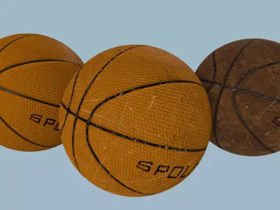 Basketball balls pack scratches Free low-poly 3D model