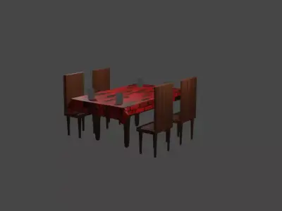 This is a table with a chairs Free 3D model