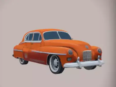 Orange Vintage Car 3D model