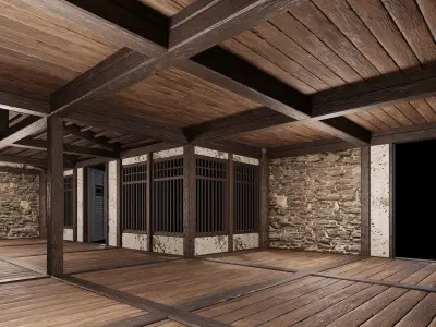 Medieval Houses 33- 4K Textures Game Ready Low-poly 3D model