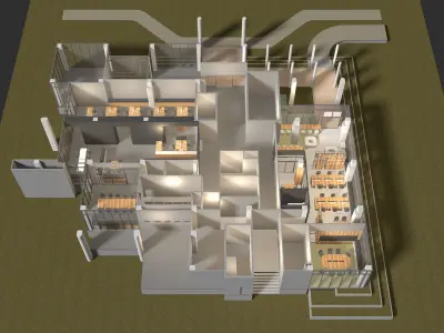 Office plan 24ZZ06 3D model