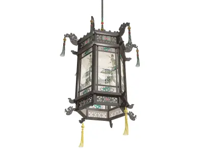 Chinese lanterns Low-poly 3D model