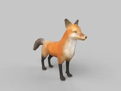 Fox lowpoly Low-poly 3D model